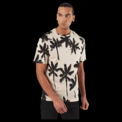 Jack & Jones Palm Tree Print T-shirt White Flerfärgad