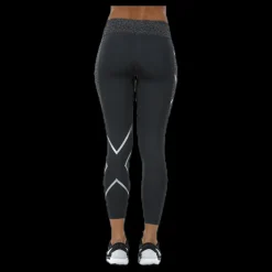 Online 2XU Patterned Mid-Rise Compression 7/8 Tights Black/Grey Svart och Grå