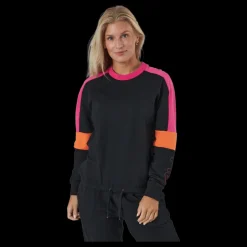 Online Fila Paulina Cropped Crew Sweat Black-beetroot Purple-mandarin