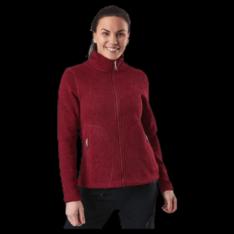 Online Weather Report Paulina Melange Fleece Jacket Red