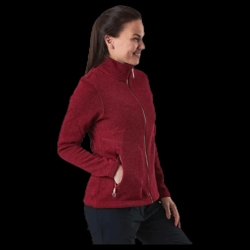Online Weather Report Paulina Melange Fleece Jacket Red