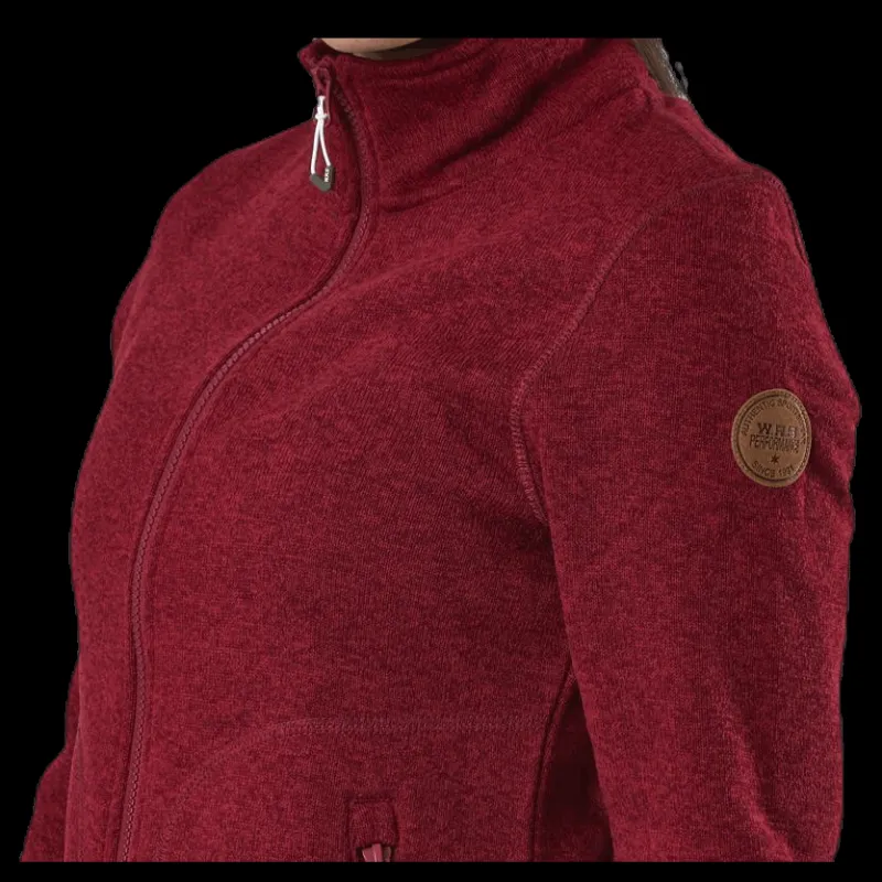 Online Weather Report Paulina Melange Fleece Jacket Red