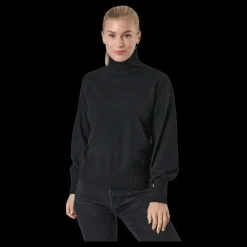 Pieces Pccava Ls High Neck Knit Bc Black Svart Outlet