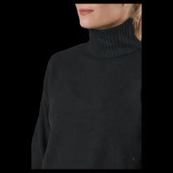 Pieces Pccava Ls High Neck Knit Bc Black Svart Outlet