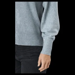 Outlet Pieces Pccava Ls High Neck Knit Bc Light Grey Melange Grå