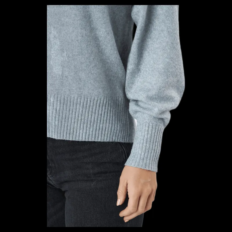 Outlet Pieces Pccava Ls High Neck Knit Bc Light Grey Melange Grå