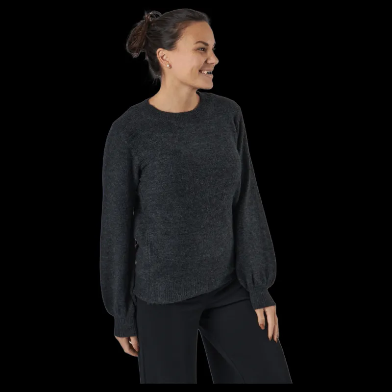 Discount Pieces Pcperla Ls Knit Bc Dark Grey Melange Grå