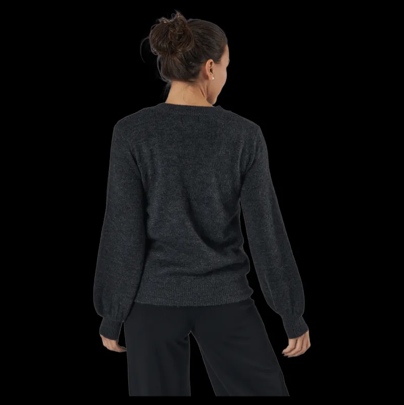 Discount Pieces Pcperla Ls Knit Bc Dark Grey Melange Grå