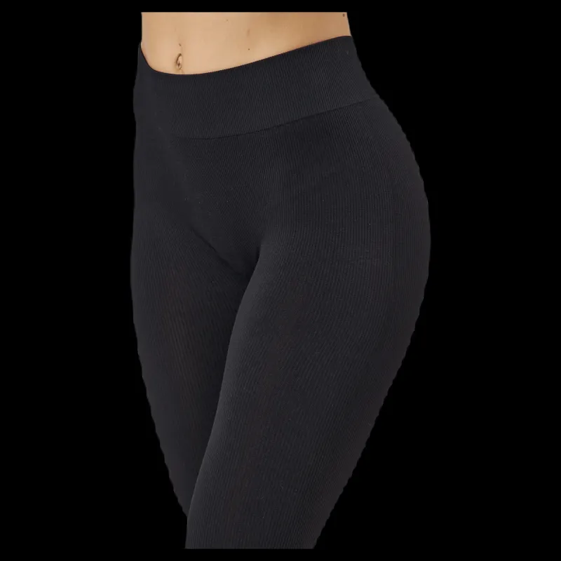 Discount Pieces Pcsymmi Rib Leggings Bc Black Svart