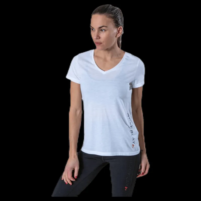 Only Play Performance Athl V-Neck Ss Tee White Vit Online