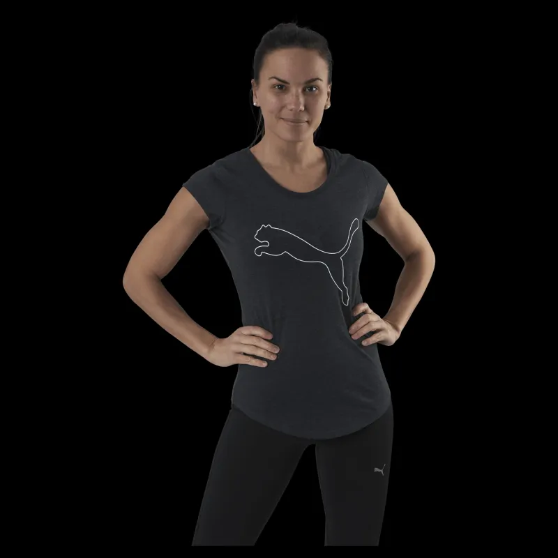 New Puma Performance Heather Cat Tee Grey Svart