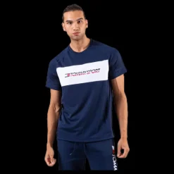 Tommy Hilfiger Sport Performance Mesh Tee Blue Blå Discount