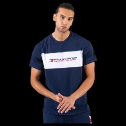 Tommy Hilfiger Sport Performance Mesh Tee Blue Blå Discount