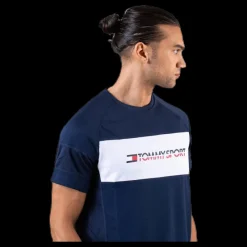 Tommy Hilfiger Sport Performance Mesh Tee Blue Blå Discount