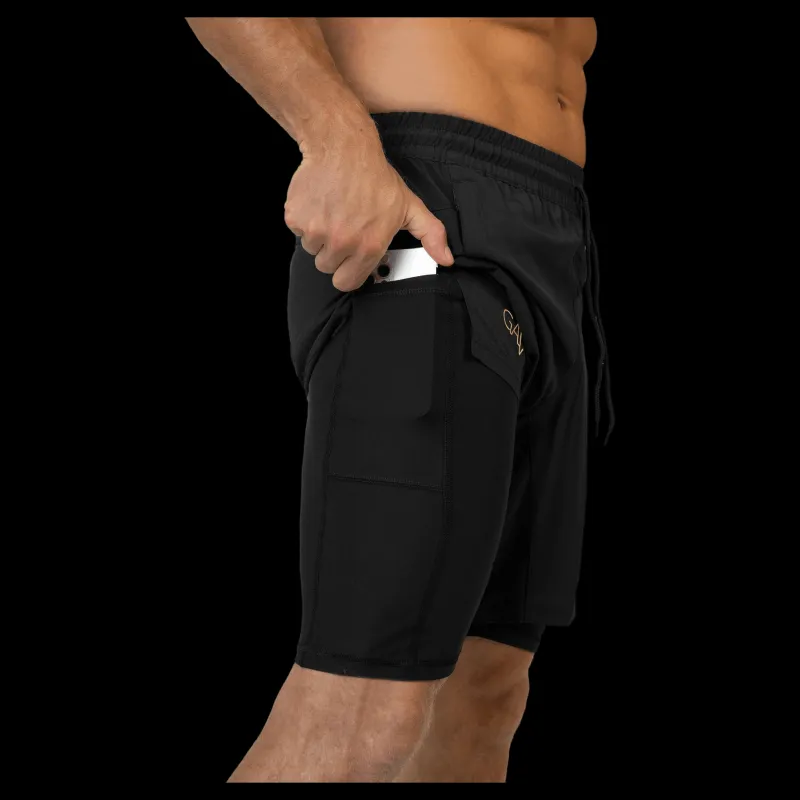 Gavelo Performance Shorts Black&gold Svart