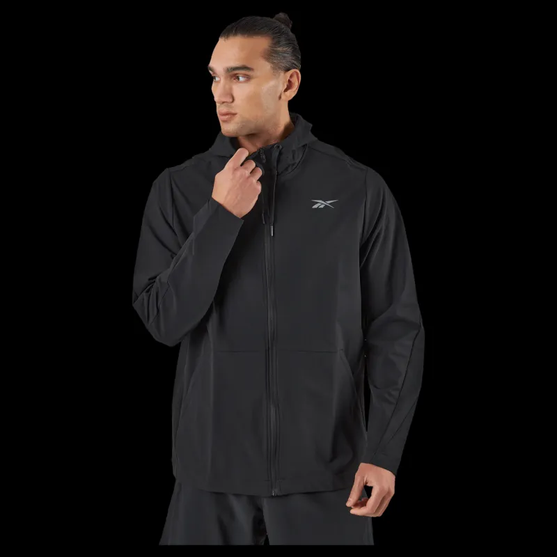 Reebok Performance Woven Zip-Up Jacket Black Svart Online