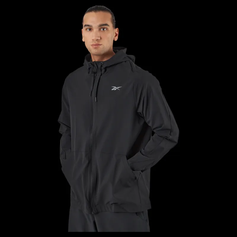 Reebok Performance Woven Zip-Up Jacket Black Svart Online