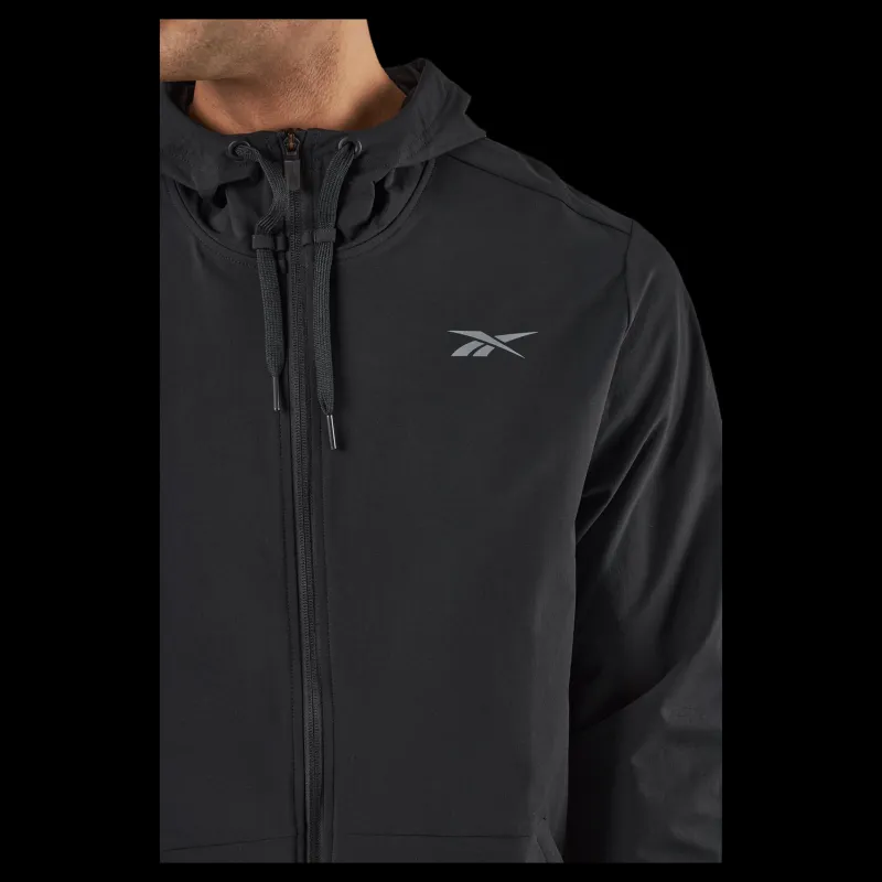 Reebok Performance Woven Zip-Up Jacket Black Svart Online