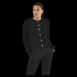 Pieces Petula Ls Knit Cardigan Black Svart Discount