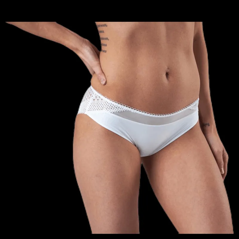 Calvin Klein Pique Lace Bikini Brief White Vit Hot