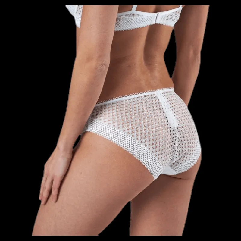Calvin Klein Pique Lace Bikini Brief White Vit Hot