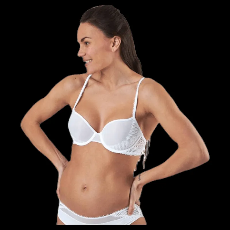 Calvin Klein Pique Lace Lightly Lined Demi White Vit