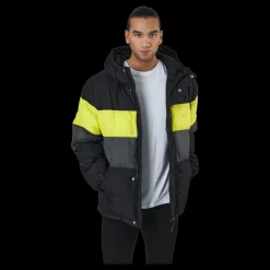 Outlet Fila Pirro Blocked Puff Jacket Black-asphalt-sulphur Spring Svart