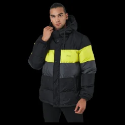 Outlet Fila Pirro Blocked Puff Jacket Black-asphalt-sulphur Spring Svart