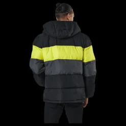 Outlet Fila Pirro Blocked Puff Jacket Black-asphalt-sulphur Spring Svart