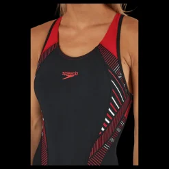 Online Speedo Placement Laneback Black/red Svart