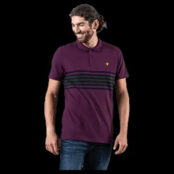 Online Lyle & Scott Plus Stripe Polo Blue Blå