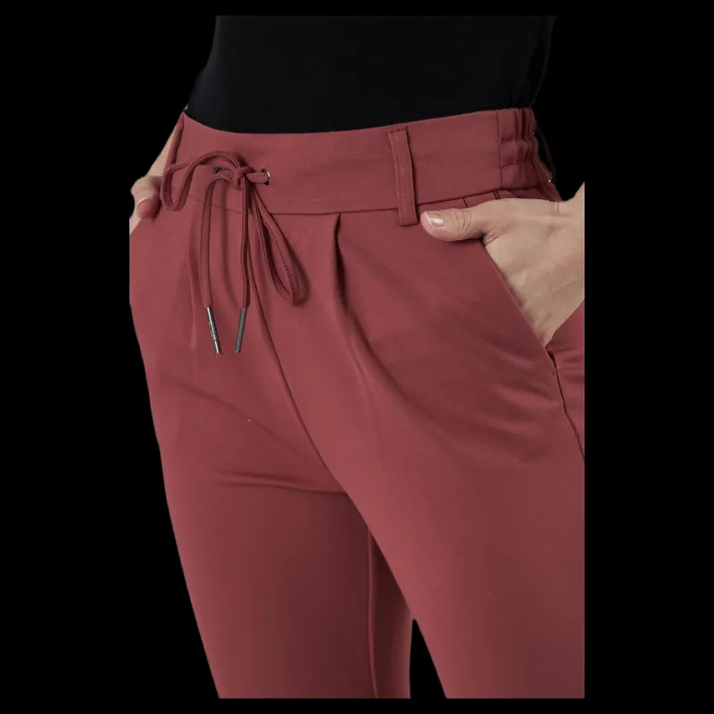 Only Poptrash Easy Colour Pant Pnt Red Röd Outlet