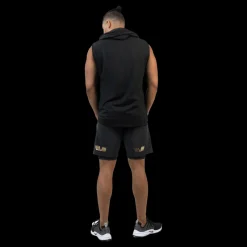 New Gavelo Power Sleeveless Hoodie Black&gold Svart