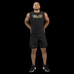 Gavelo Power Sleeveless Tee Black&gold Svart Hot