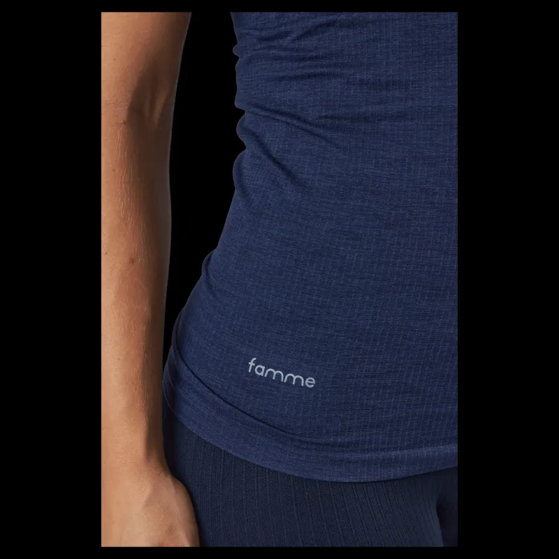 Outlet Famme Power Tank Top Navy Blue Blå