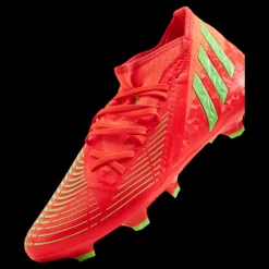 Clearance adidas Predator Edge.3 Firm Ground Boots Solar Red / Team Solar Green / Core Black Röd