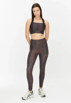 Discount Röhnisch Printed High Waist Tights Brown Snake Brun