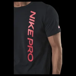 Nike Pro Burnout SS Top Black/Red Svart Discount