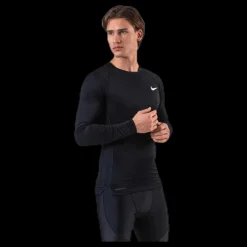Nike Pro LS Top White/Black Svart Clearance
