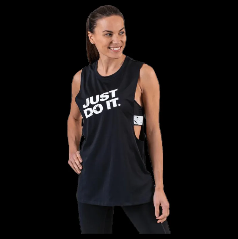 Hot Nike Pro Marble Grx Loose Tank White/Black Svart