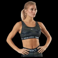Nike Pro Swoosh Bra Thunder Grey/Black/White/White Svart Outlet
