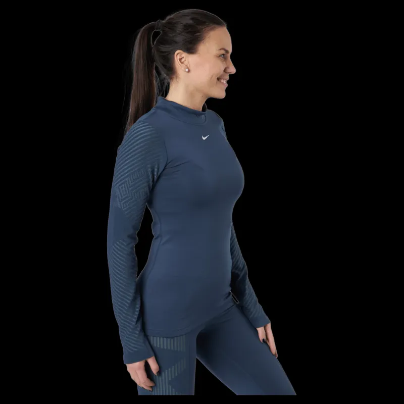 Nike Pro Therma-fit Adv Women's Lon Thunder Blue/metallic Silver Blå New