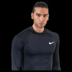 Clearance Nike Pro Top LS White/Black Svart