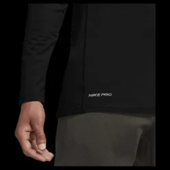 Discount Nike Pro Warm LS Top White/Black Svart