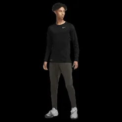 Discount Nike Pro Warm LS Top White/Black Svart