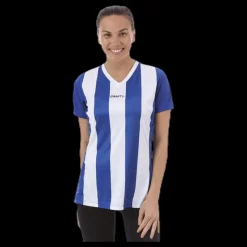 Craft Progress Stripe Jersey W Blue/White Blå och Vit Outlet