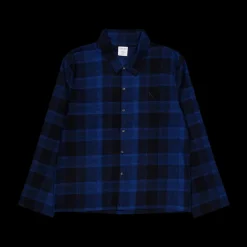 New Calvin Klein Pure Flannel L/s Button Down Black Flerfärgad
