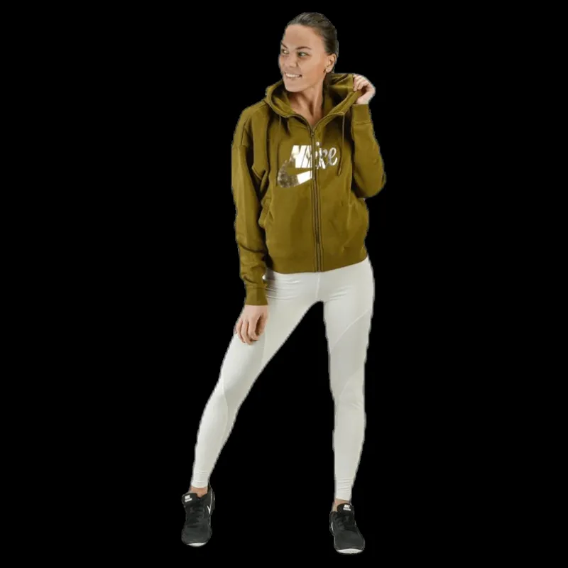 Sale Nike Rally Metallic FZ Hoodie Green Grön