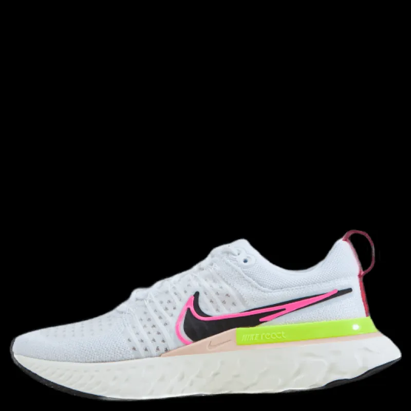 Nike React Infinity Run Flyknit 2 W White/black-sail-pink Blast Vit