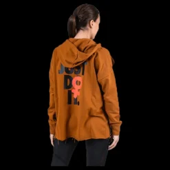 Nike Rebel Slash Fleece Hoodie GRX Brown Brun Best